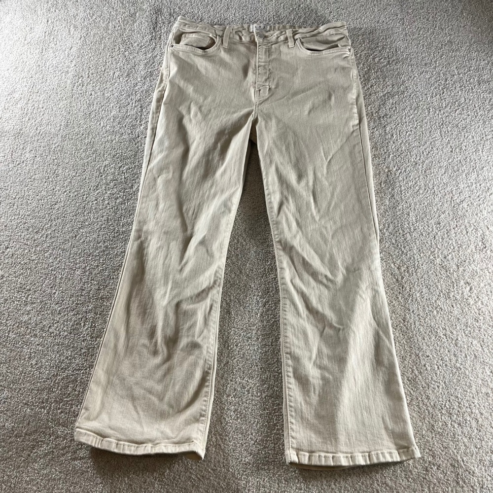 L.T.J Letter to Juliet Bambino Jeans Womens 31 Tan Beige Excellent Flare LP217